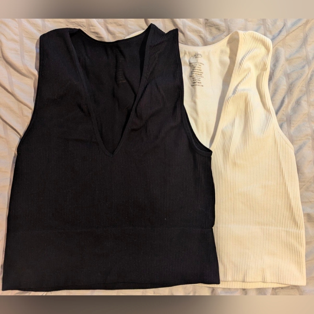 Set of 2 Cropped Tank Tops (Size L) from Francesca's